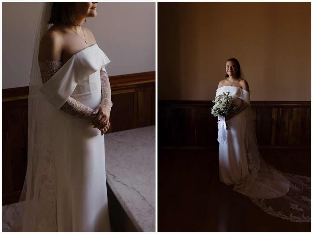 Bridal portraits at the Dousman House in Prairie du Chien, Wisconsin