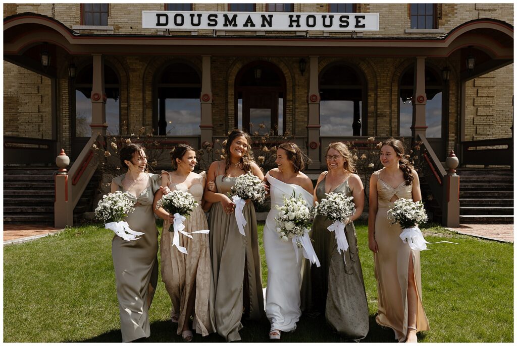 Joyful bridesmaid portraits in Prairie du Chien Wisconsin