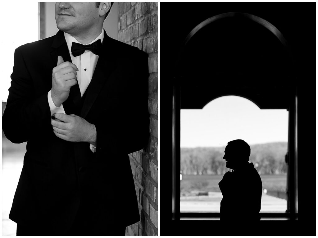 Groom wedding morning getting ready details at the Dousman House