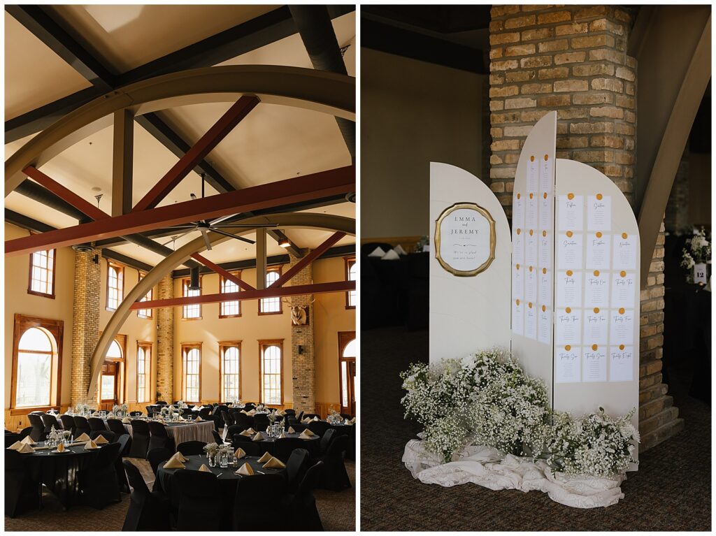 Baby's breathe wedding reception details Dousman House Wisconsin