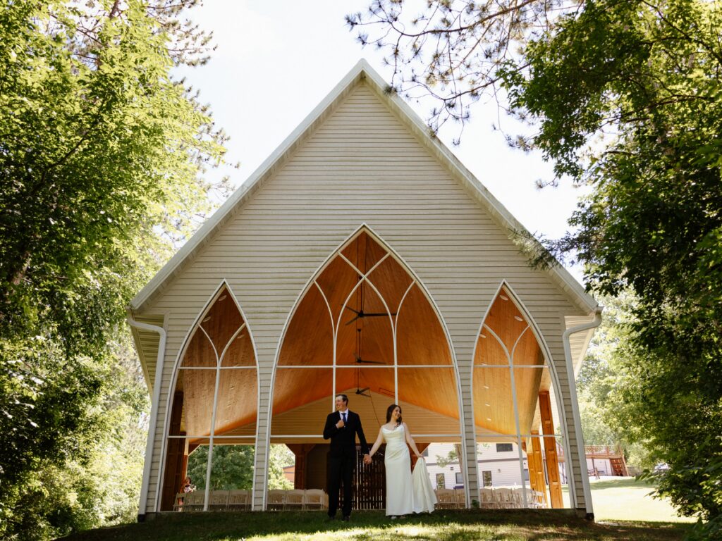 Winnebago Springs Open Air Chapel bride and groom portraits